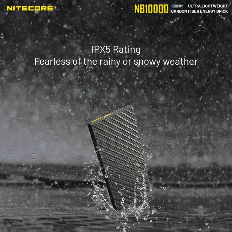 Nitecore-cargador de móvil de fibra de carbono NB10000 GEN2, cargador Ultra ligero USB/USB-C PD + QC 3,0, carga rápida, 10000mAh