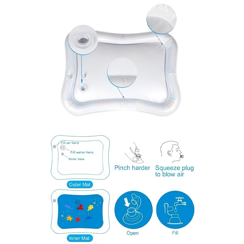 Infinno Opblaasbare Buik Tijd Mat Premium Baby Water Speelmat Voor Baby 'S En Peuters Baby Speelgoed