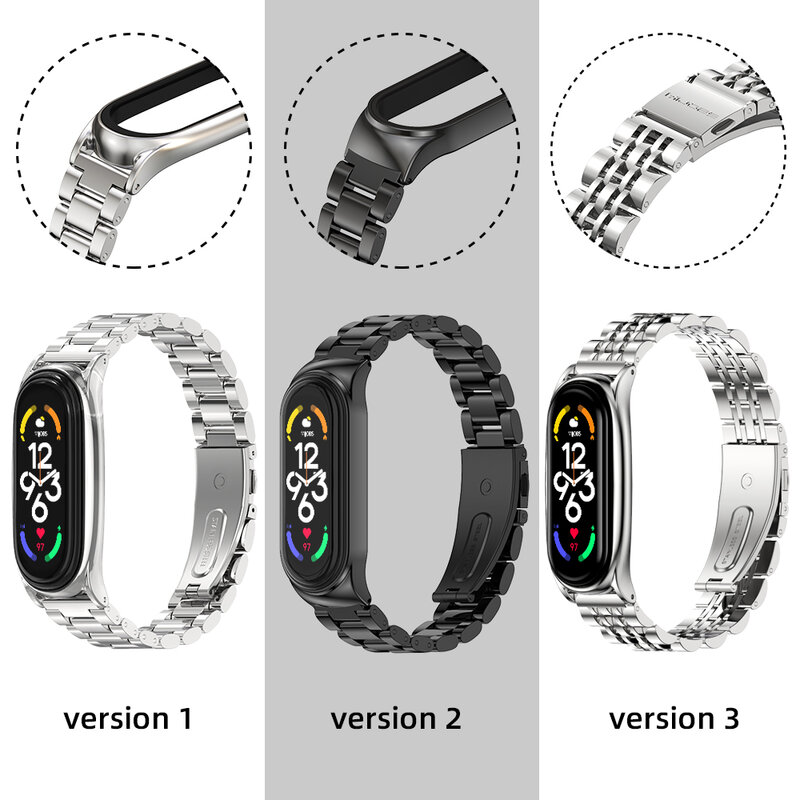 Bracelet en métal pour Xiaomi Mi Band, 7, 6, 5, 4, 3, 8, Bracelet en acier inoxydable, Correa ata Band, 6 Xiomi Bend, Accessoires de bracelet, NDavid