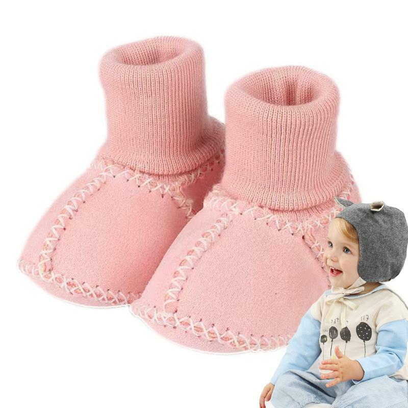 Chaussettes pour bébé fille et garçon, chaussures mignonnes pour nouveau-né, cadeau pour premiers pas