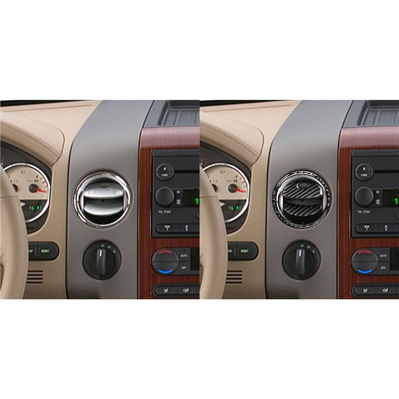 Dashboard-cubierta de salida de ventilación de fibra de carbono Real, accesorios interiores para automóviles, 12 piezas, F150, FX4, 2004-2008