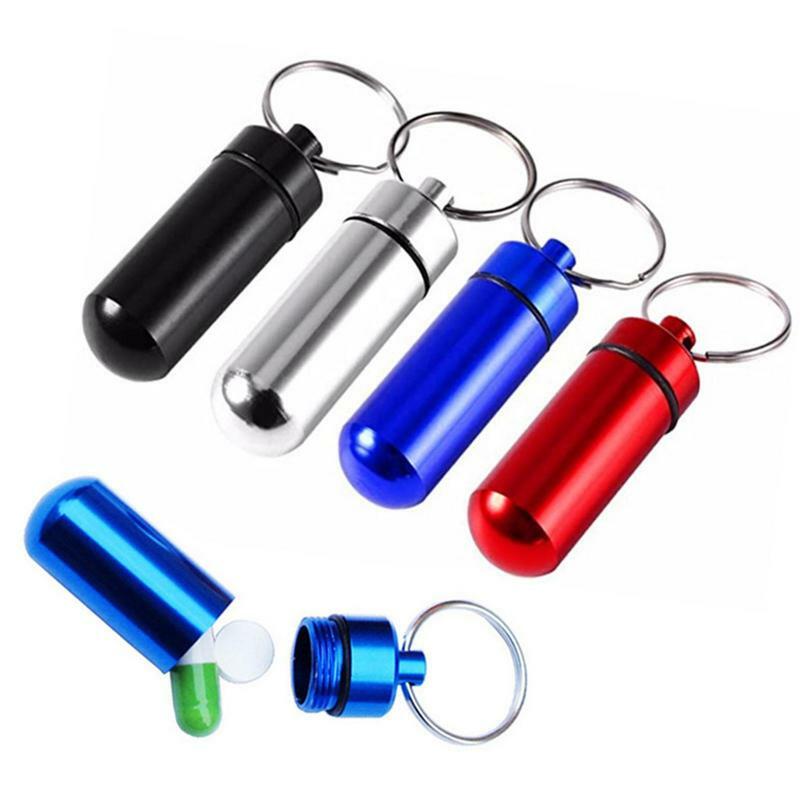 Mini étui Portable en métal, porte-clés, boîte à pilules de poche extérieure, conteneur de bouteille de transport, étui de Protection auditive, boîte de bouchons d'oreille
