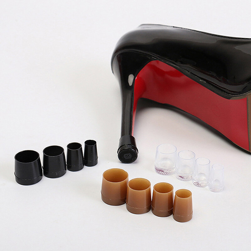 Protector de tacón con silenciador para mujer, 2 piezas, forma redonda, cubierta protectora antideslizante, usable, accesorios a prueba de golpes