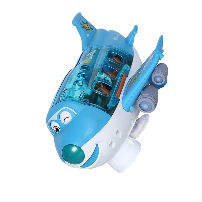 Mainan Interaktif Anak Pesawat Listrik Rotasi 360 dengan Efek Cahaya Berkedip Dropship