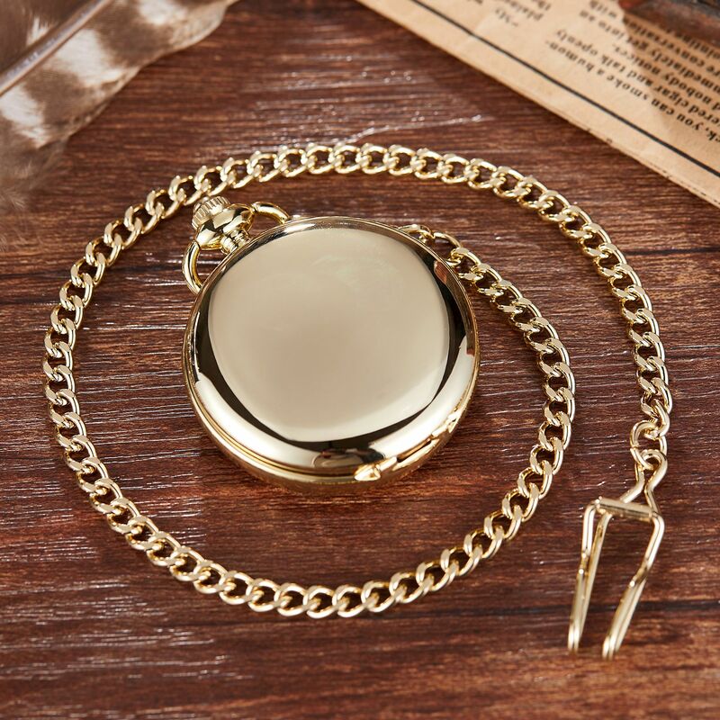 Luksusowy mechaniczny zegarek kieszonkowy dla mężczyzn kobiet gładka tarcza Vintage cyfra arabska na łańcuszku Fob zegar wisiorek do kolekcji nowy