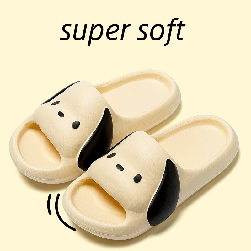 Fashion Summer Cartoon dog Men Home Shoes Gent Non-slip Soft Indoor Slides Lithe Cosy Sandals Couple Slippers Women Flip Flops