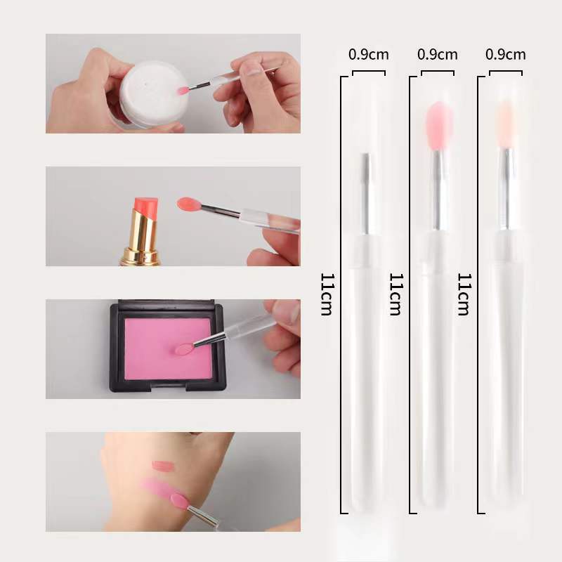 5pcs Portable Lip Gloss Applicator Multifunctional Silicone Lip Brushes With Dust Cap Makeup Lipstick Brushes Cosmetic Tools