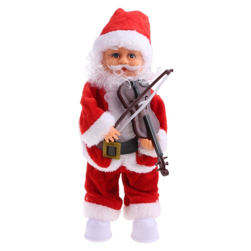 RIRI Divertido juguete eléctrico plástico Papá Noel divertido para tocar violín para niños