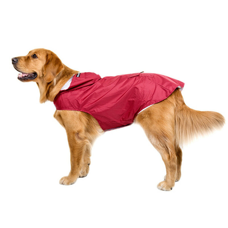Cão capa de chuva à prova dwaterproof água hoodie jaqueta chuva poncho pet rainwear roupas com faixa reflexiva cães ao ar livre capa de chuva acessórios