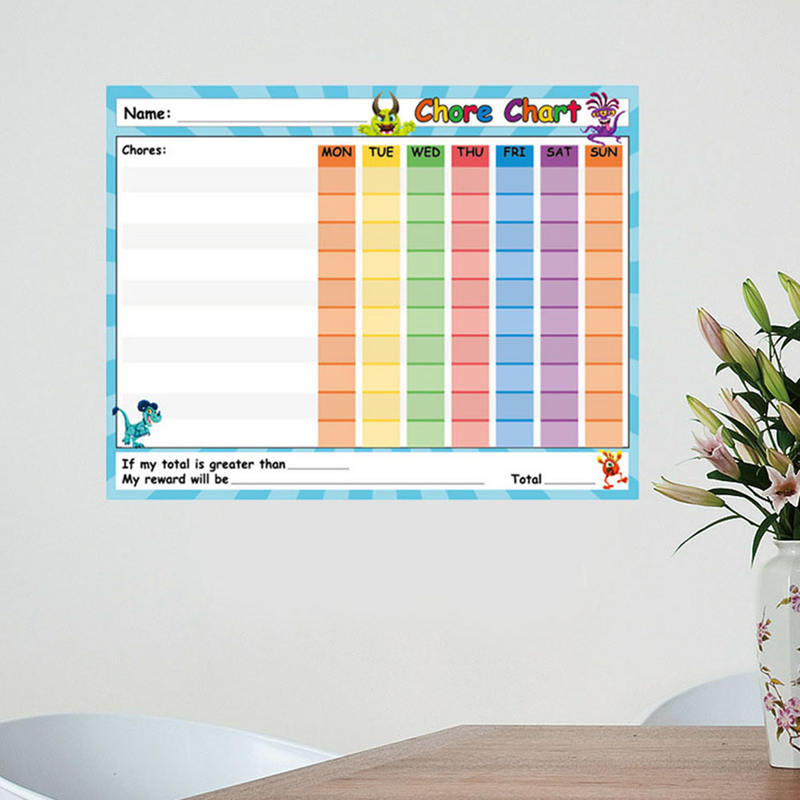 Supvox Magnetic Sticker Chore Chart Dry Erase Reward Chart Responsibility Chart Self-Adhesive Potty Chart Home Classroom