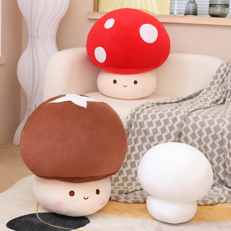 Симпатичная маленькая кукла-гриб, белый гриб, плюшевая игрушка, подушка-гриб, кукла для новорожденных, реквизит для стрельбы