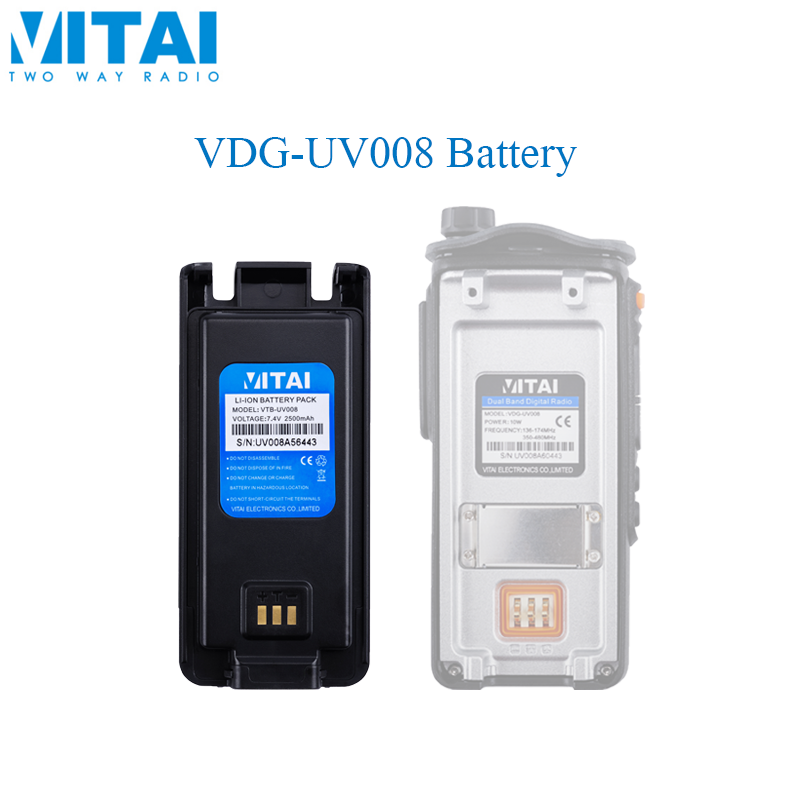 Vitai วิทยุสื่อสาร2500mAh แบตเตอรี่ UDG-UV008สองทาง