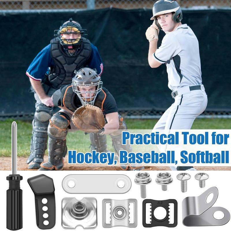 Catchers Repair Kit 31pcs Hockey Hardware Kit J Clips R Shape Football Visor Clips Rubber Gaskets Screws With Nuts For Youth