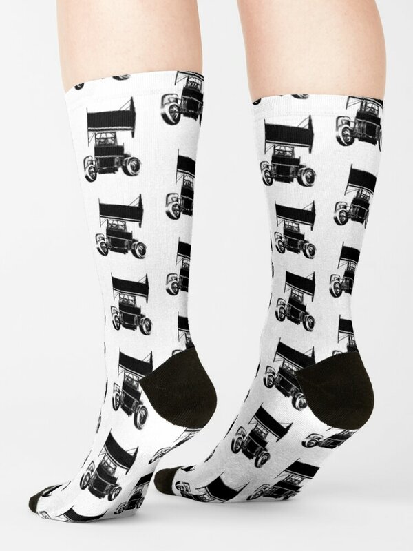 Sprint Car Silhouette Socks anime loose Toe sports christmas gift Socks Girl Men