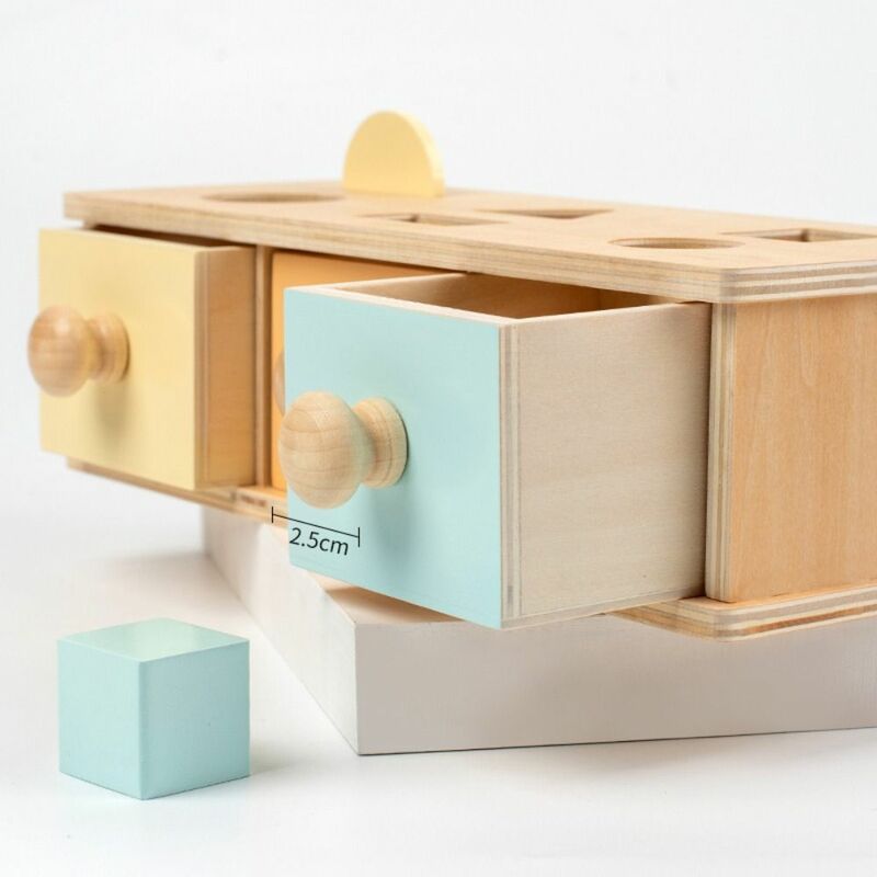 Macaroon Color Montessori Object Permanent Box, Desenvolvimento Intelectual, Têxtil para Treino Pré-Escolar, 1 Conjunto