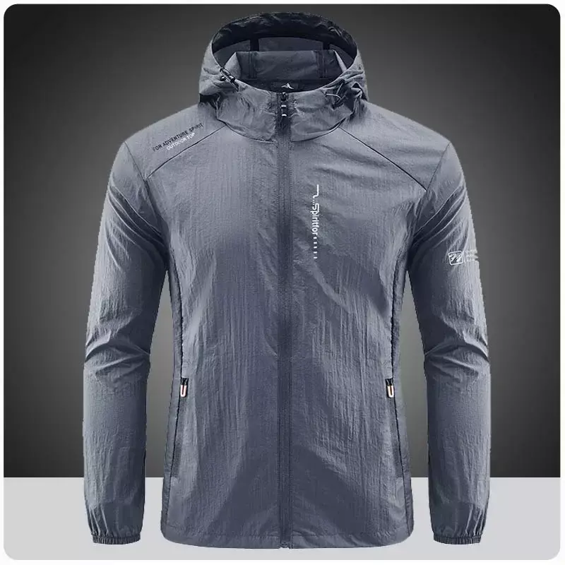 Summer Outdoor Quick Dry Sun-Protective Thin Jacket Men Hiking Fishing Cycling Hooded Gym Sport Windbreaker Ultra Light Coats