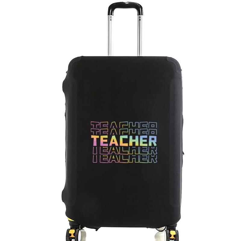 Sarung koper uniseks 18-32 inci, pelindung bagasi pola guru, sarung tas debu elastis untuk perjalanan