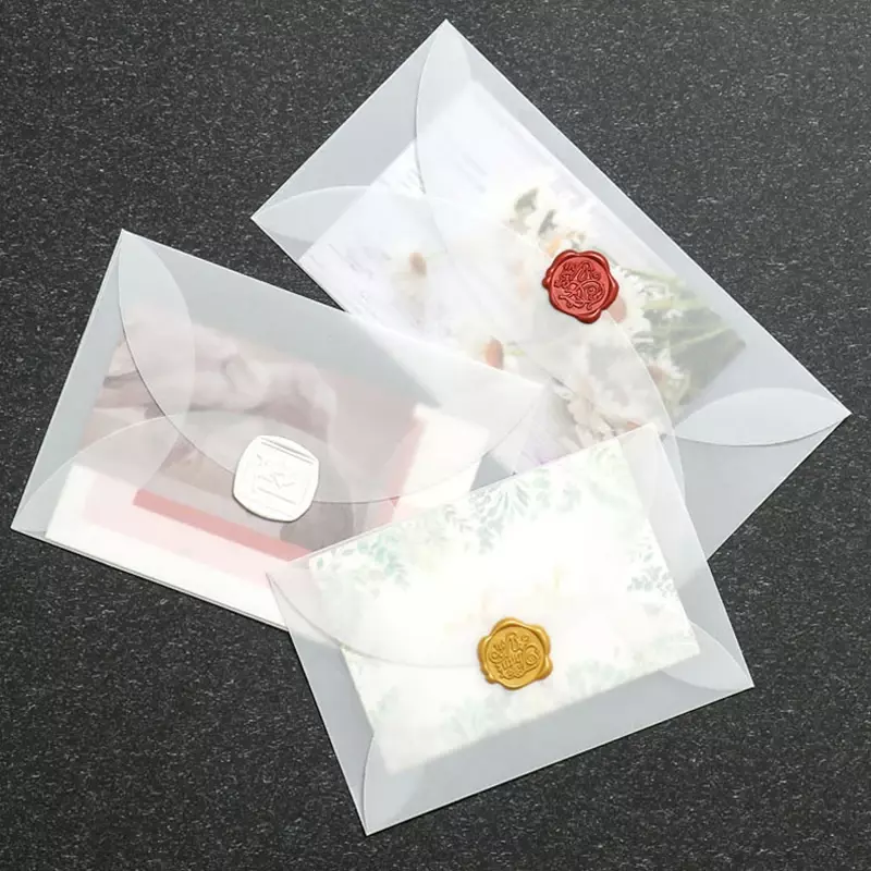 50ピース/ロットブランク半透明の封筒招待状ポストカードヨーロッパのギフトボックスメッセージカード手紙ビジネス封筒