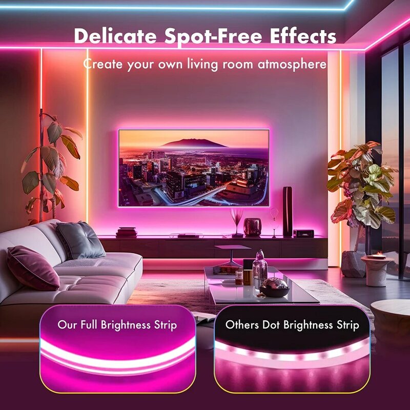 Silicone LED Neon Light Strip com Tuya WiFi, Controle de Aplicativo, Compatível com o Controle do Google, 6x15, 24V, 2A