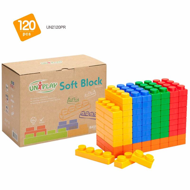 Basic Soft Building Blocks — Cognitive Development Toy,Educational Blocks,Interactive Sensory Chew Toy for Ages 3 Months and Up