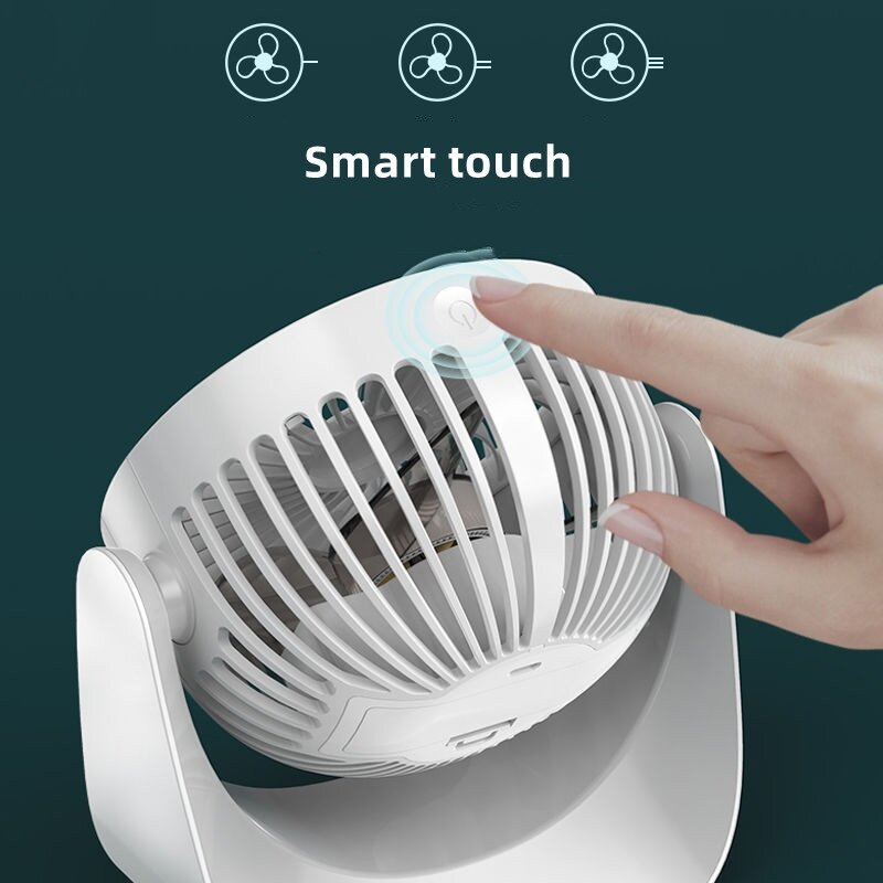 Xiaomi 2000mAh USB Rechargeable Portable Electric 360° Rotation 3-speed Wind Desktop Silent Air Cooling Fan for Bedroom Office