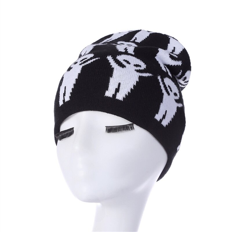 Подростковая жаккардовая вязаная шапка с изображением пришельца для взрослых, зимняя теплая велосипедная ветрозащитная шапка