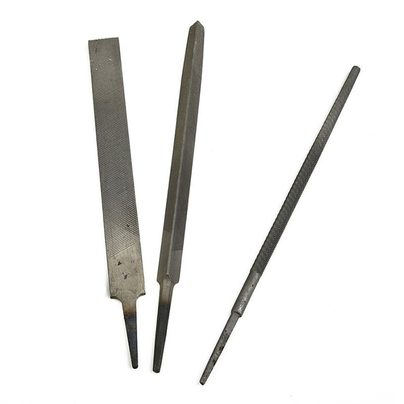 Limas planas de acero de aleación de alta calidad, accesorios sin mango, Juego de 3 piezas, 6 pulgadas, 150mm, para metalurgia