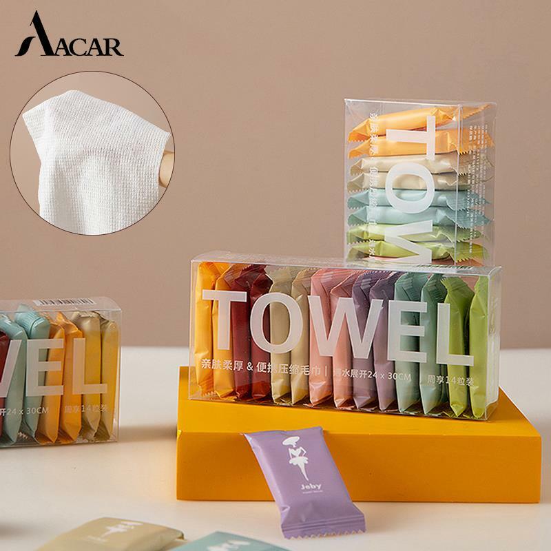 7/14pc Travel Disposable Face Compressed Towel Cleaning Quick Drying Towel Pure Cotton Non-Woven Fabric Wipes Makeup Towel