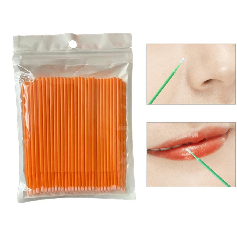 100Pcs Micro Brush Applicator Microswabs Disposable Eye Lashes Mini Cotton Swab Brushes for Eyelash Extensions Lash Clean Makeup