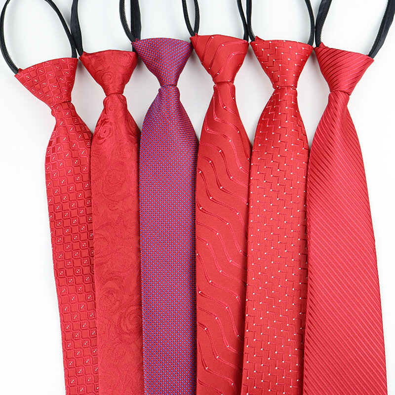 2023ใหม่8ซม.ความกว้าง Pre-ผูกซิป Dasi ลายลายจุด Neckties สำหรับผู้ชาย Corbatas Gravata ชุด Jacquard cravat Tie
