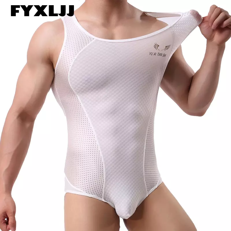Fyxljj-男性用のセクシーなレオタード,ボディビルディング用のタイトなパンツ,レスリング用,タイトなTシャツ