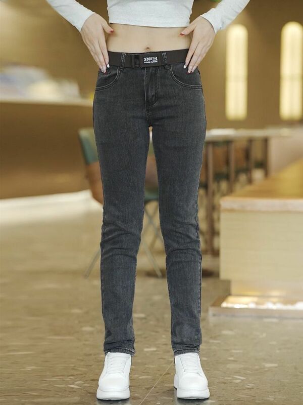 Новинка 2024, роскошная одежда в Корейском стиле, уличная одежда, мужские джинсы, весна-осень, повседневные облегающие эластичные брюки, дизайнерские мужские джинсы