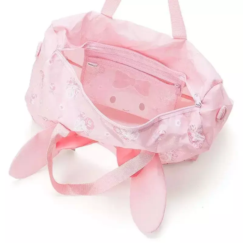 Sanrio Hello Kitty Cinnamoroll Cartoon Folding Women's Travel Bag Carry-on Duffel Bag Crossbody Bag Adjustable Trolley Case