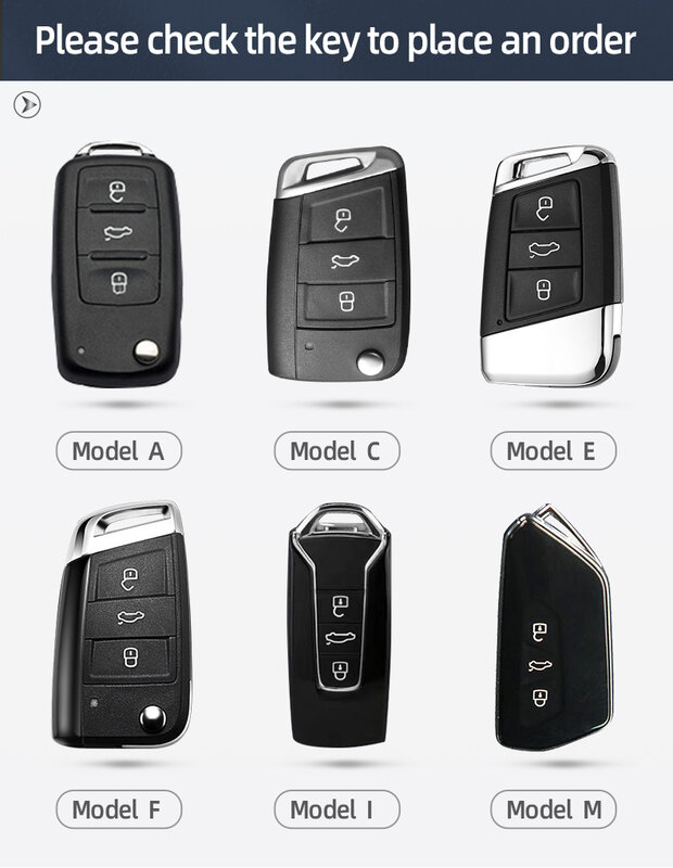 Cubierta de llavero de coche para VW Id4, Polo, Golf, Touran Smart, 3 botones, aleación de Zinc, mando a distancia sin llave, carcasa de protección, accesorios