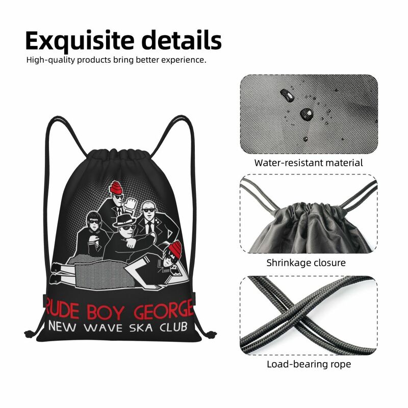 Sacos personalizados Rude Boy George Drawstring, mochilas de ioga, Wave Ska Club Sports Gym Sackpack, mulheres e homens, novos