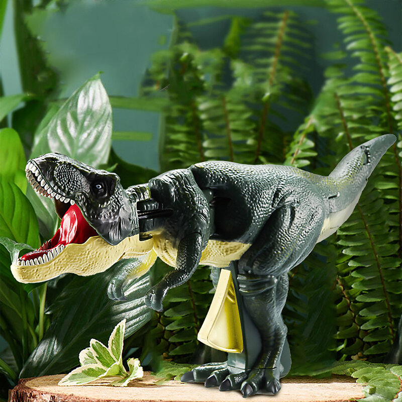 Zazaza mainan dinosaurus Zaza anak-anak mainan Fidget dekompresi yang dioperasikan dengan tangan Model dinosaurus ayunan teleskopik untuk anak-anak