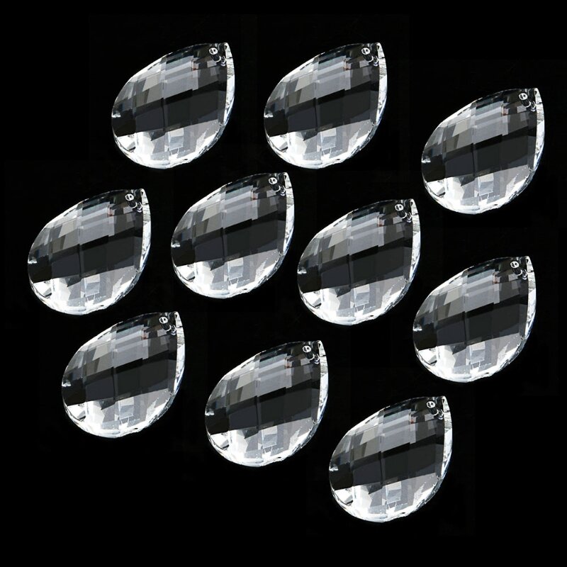 Y1UB-lámpara cristal transparente con rejilla, piezas prismas, colgantes gotas colgantes, 38mm, 1 ud.