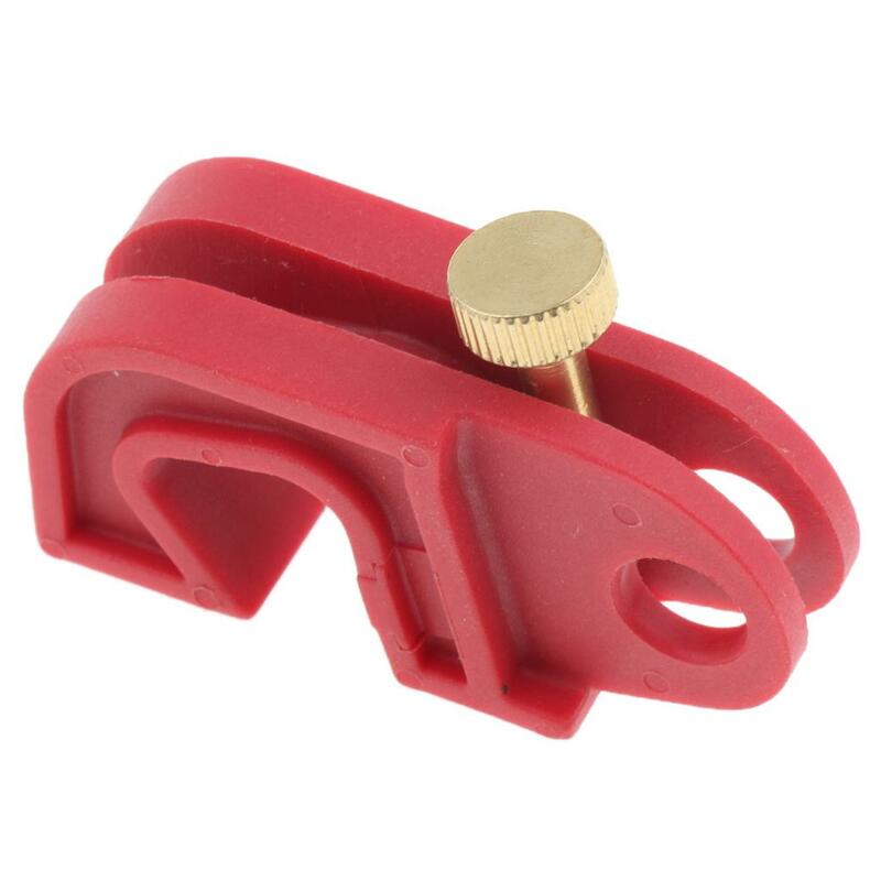 Universal Circuit Breaker Lockout Red With Screw, Made of glass filled nylon, sturdy and durable in use