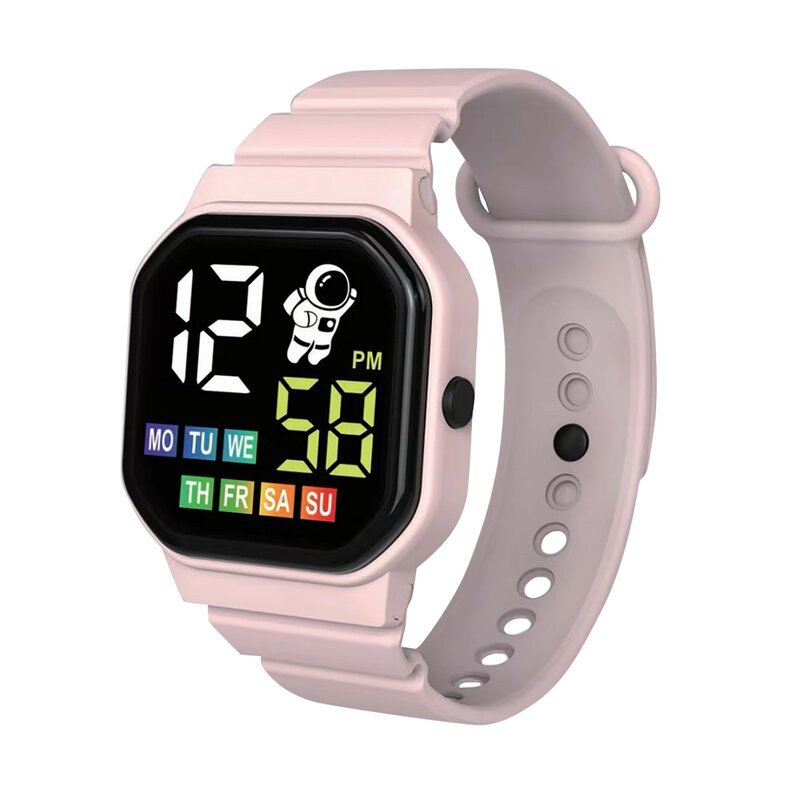 นาฬิกาสปอร์ตแฟชั่นสำหรับเด็กกันน้ำสายรัดซิลิโคนน้ำหนักเบามากนาฬิกาข้อมือเด็กหญิงเด็กชายสำหรับวัยรุ่น Jam Tangan Digital LED