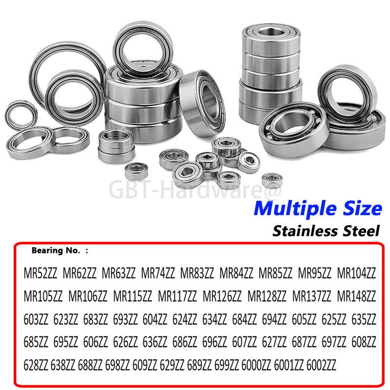 Bore 2 - 15mm High Precision Stainless Steel Deep Groove Ball Bearings Miniature Shielded Bearing MR52ZZ - MR148ZZ 603Z - 6911ZZ