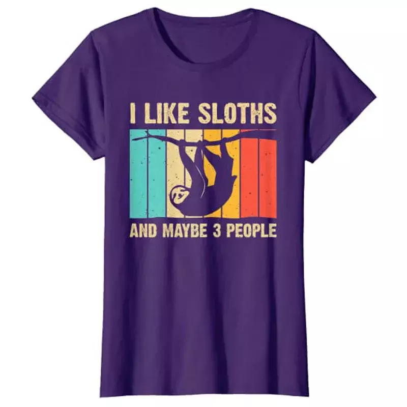 Funny Sloth Design for Sloth Lover Men Women Kids Introvert T-Shirt Graphic Outfit Fashion Short Sleeve Yoga Tee Y2k Top Gifts