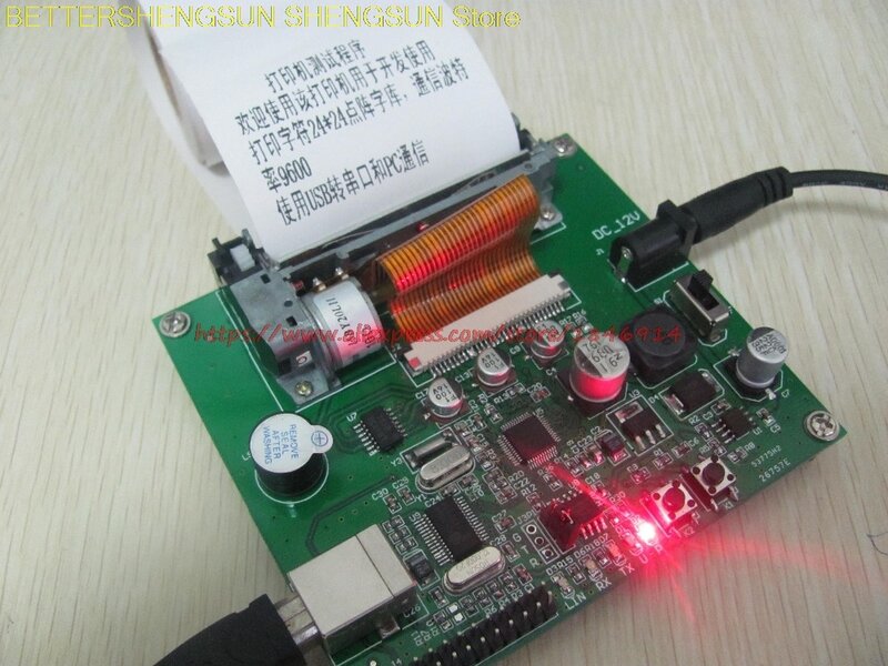 free shipping  STM32 thermal printer  board - send source code - diagram - serial download fonts