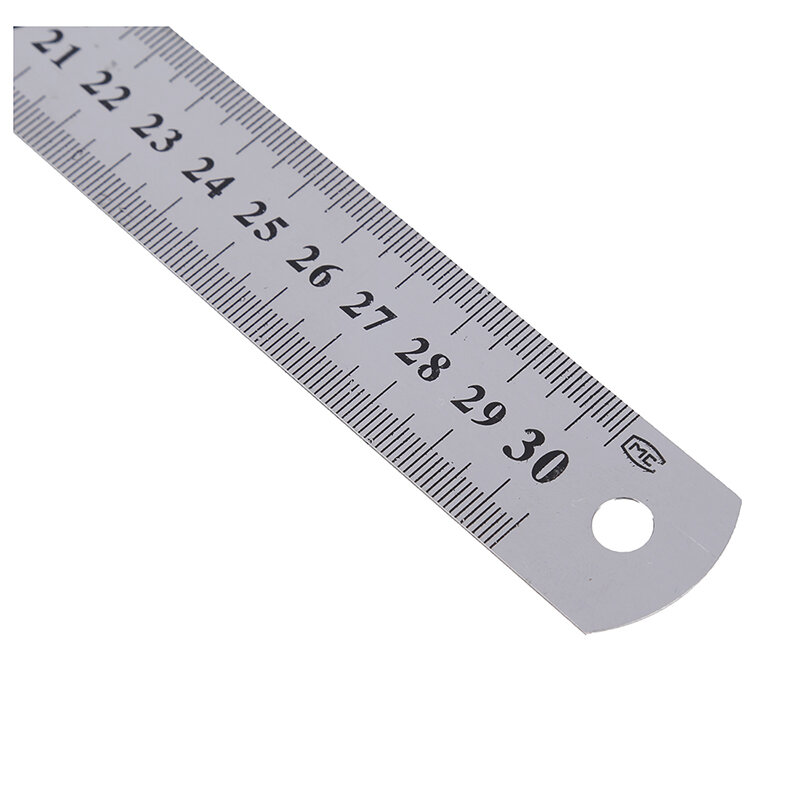 Fungsi metrik pengukur penggaris baja tahan karat 30cm 12 inci