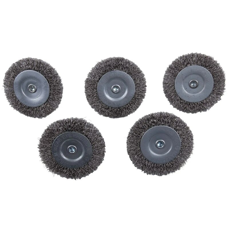 5PCS 3inch Wire Wheel Brush For Drill Wire Brushes For Cleaning Rust Suitable For Fast Work On A Large Area