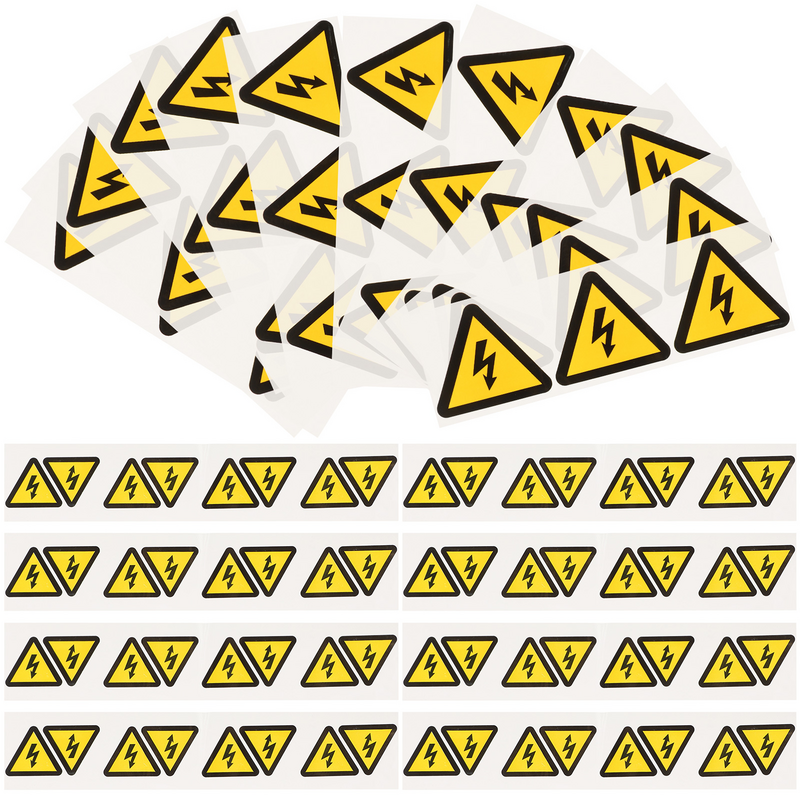 Tofficu 고전압 노란색 스티커, 전기 충격 위험 비닐 스티커, 전기 충격 차단 전원