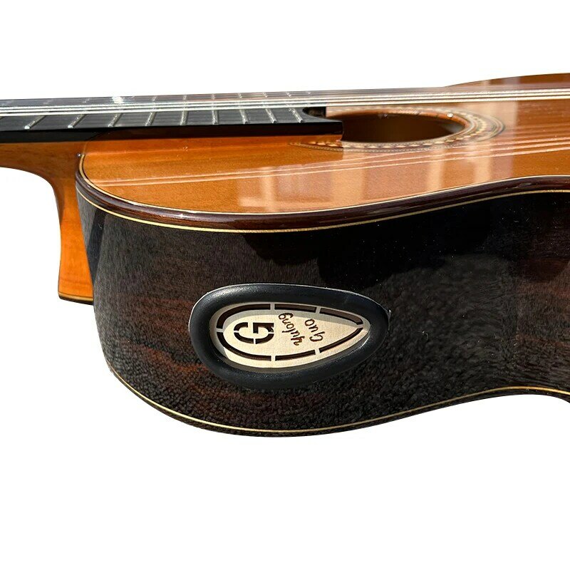 Ziricote master luthier guitarra de concierto clásica de doble tapa, 39 pulgadas