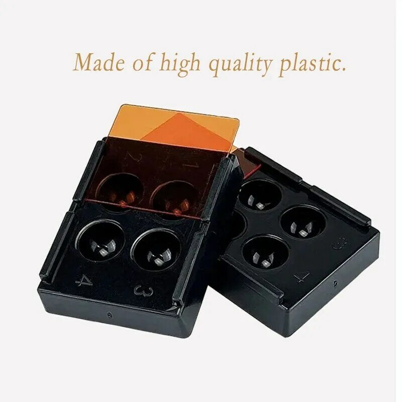 Dental Resin Shade Light Box Dental Shading Light Box Composite Resin Mixing Well Light-proof Storage Hading Case 4 Slots
