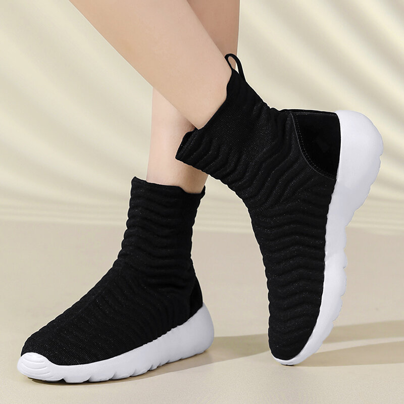 Мужские и женские высокие кроссовки без шнуровки, черные Повседневные Легкие кроссовки для бега, 2024