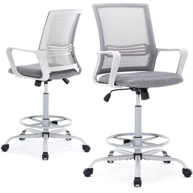 Silla de oficina con soporte Lumbar ergonómico, reposabrazos, silla de escritorio de pie con malla transpirable