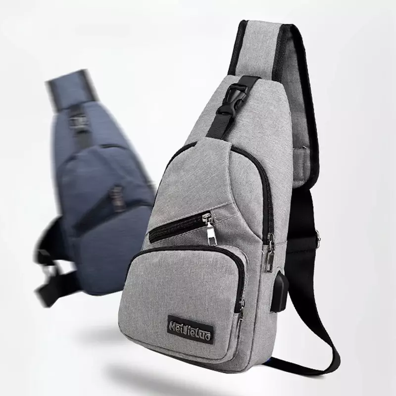 Multi-functional Chest Bag Large Capacity Men's Shoulder Bag Solid Color Multi-pocket Crossbody Travel Fashion New Travel Bags